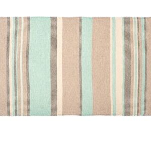 Loom Weave Hand Crafted 2 Side Organic Cotton Travel Blanket Wrap Gray Aqua Tan